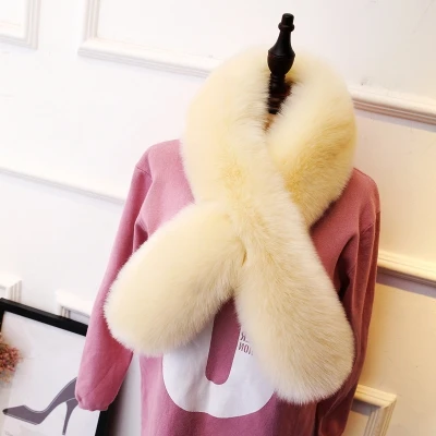 120*20CM quality faux fox fur scarf thick warm fake fur collar winter women muffler fur ring neck warmer coat decoaration scarf