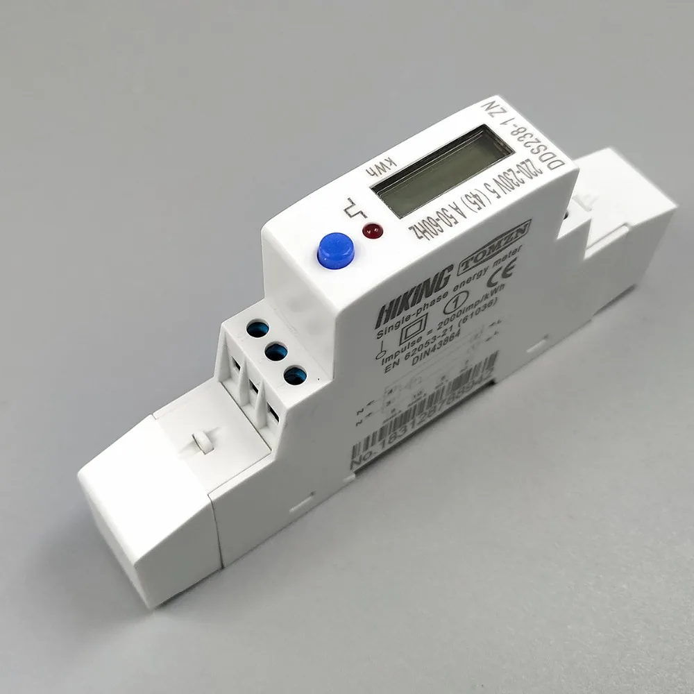 5(45)A 45A MAX 220V 230V 50HZ 60HZ voltage current single phase Din rail KWH Watt hour energy meter with RS485 MODBUS-RUT