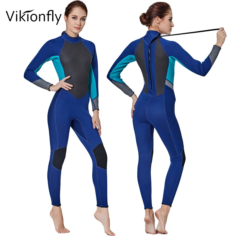 Vikionfly 3MM Thicken Neoprene Driving Suit Women Wetsuits Full Body Swimming Surfing Wet Suit For Jellyfish Protect Swimwear