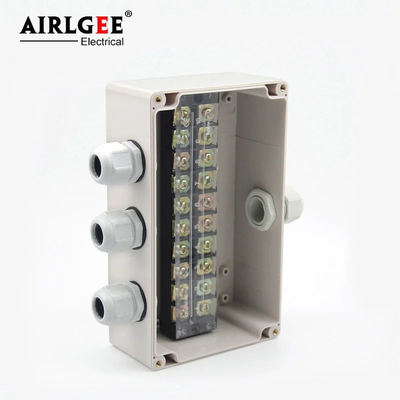 200*120*75mm 1 Inlet 3 Outlet 45A 10 TB terminal box outdoor waterproof junction box ABS plastic industrial control box