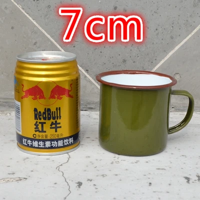 serve the people mug classic army green handgrip metal carbon steel Traditional Chinese mug Enamel mug Antique mug