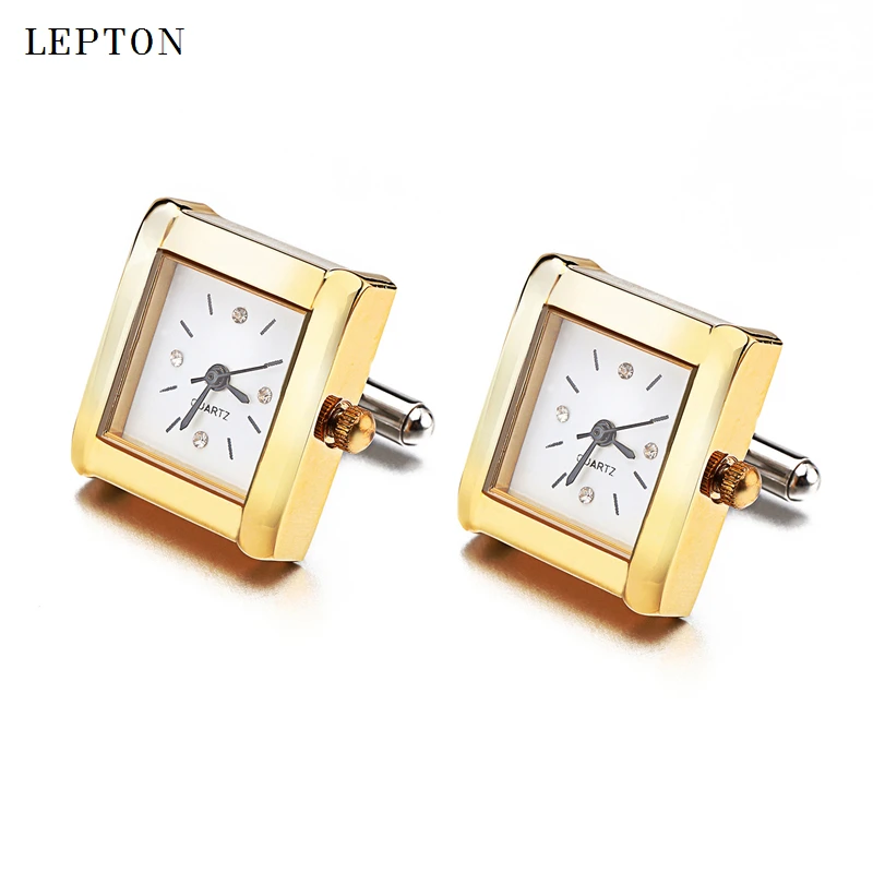 Hot Sale Real Battery Digital Watch Cufflinks For Men Lepton Clock Cufflinks Watch Cuff links for Mens Jewelry Relojes gemelos