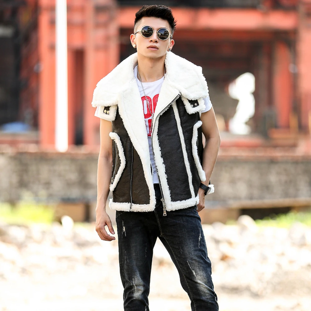 

Men's B3 Shearling Vest Coat Men's Winter Vest Men's Warm Top