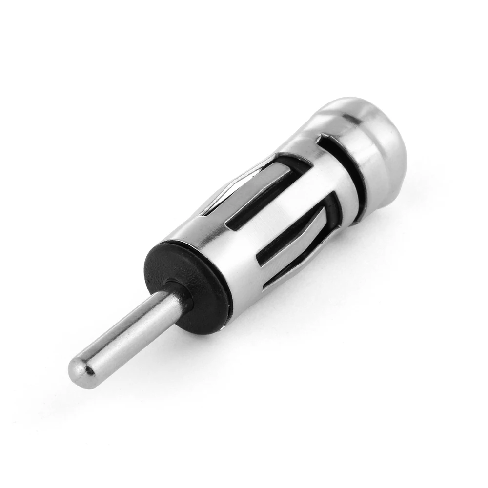 New 1*4cm Car Vehicles Radio Stereo ISO To Din Silver Aerial Antenna Mast Adaptor Connector Alloy Aerial Plug