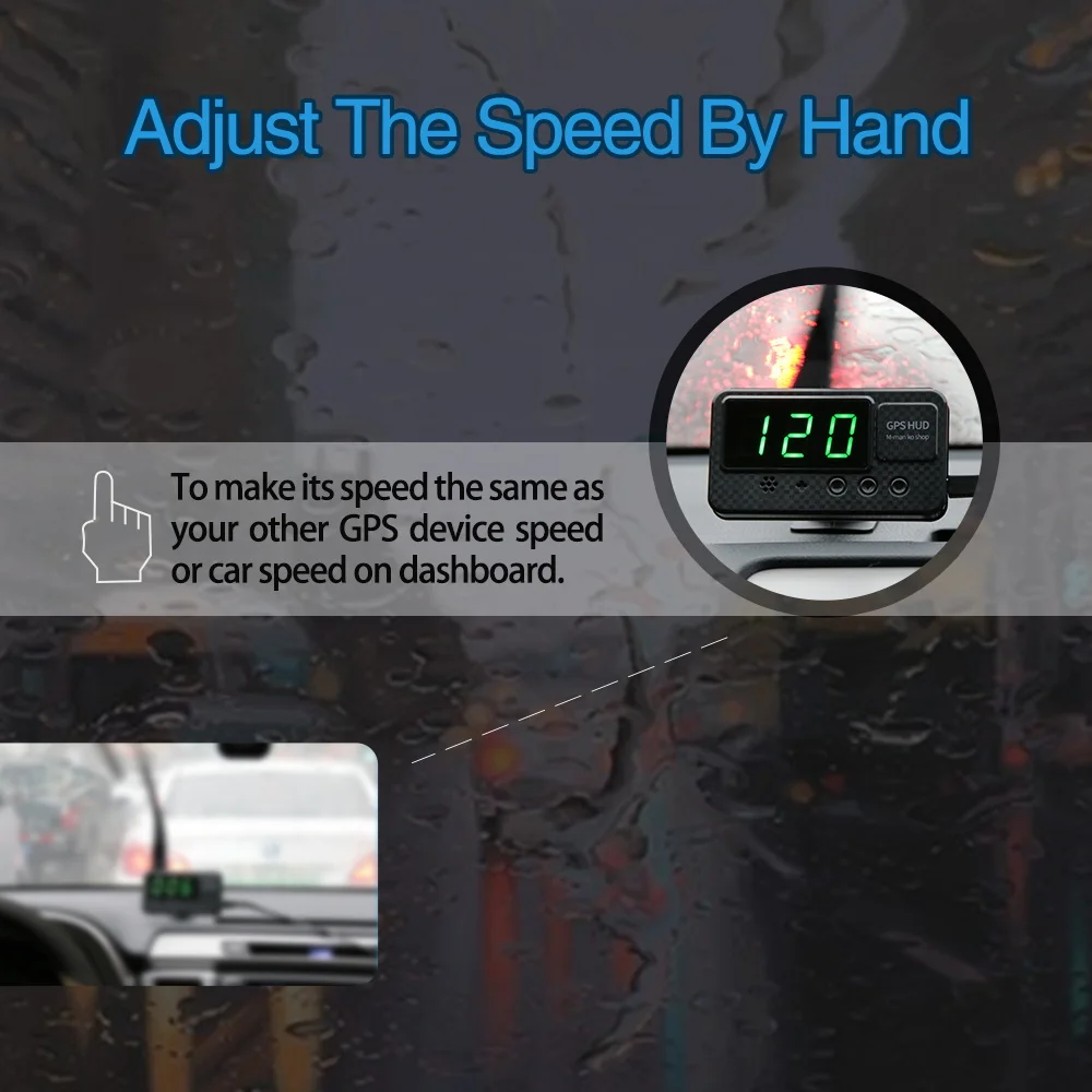 Universal Hud GPS Speedometer Head Up Display Car Speed Display With Over Speed Alarm MPH KM/H For All Vehicle A100 Upgrade