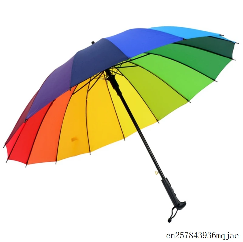 

20pcs Rainbow Umbrella Golf Umbrellas Water Proof Sun Rain Golf Automatic Colorful Paraguas with Long Handle