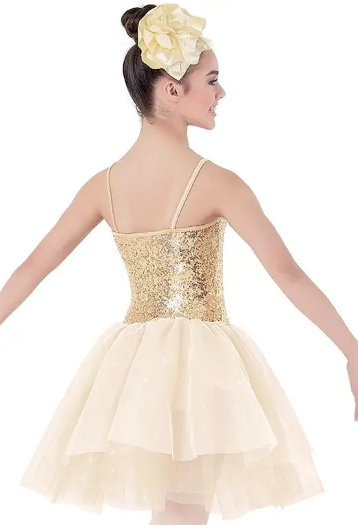 Girls Ballet Dancing Dress Children\'s Adult Ballet Performance Skirt Female Gold Yarn Fluffy Tutu Costumes Stage Costume D-0435