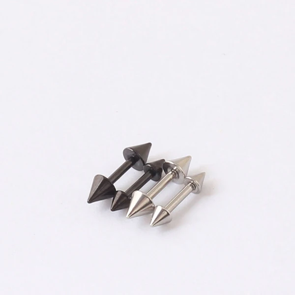 1Pair Fashion Punk Rock Rivet Spike Stainless Steel Mens Womens Stud Earrings