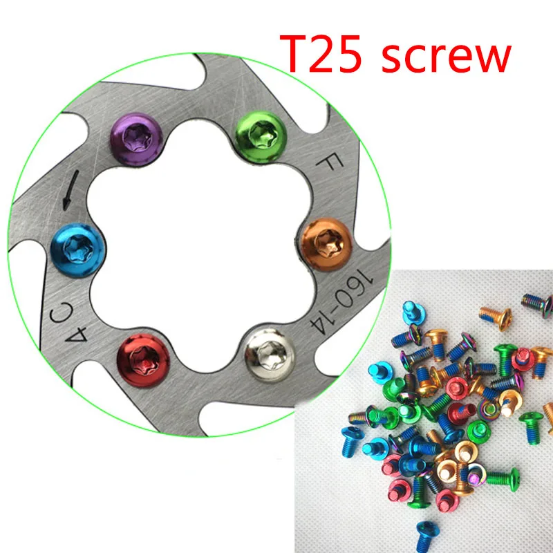 

12 pieces of Mtb bike brake rotor bolts M5 * 5 screws stainless steel T25 self colorful brake disc bolts and screws