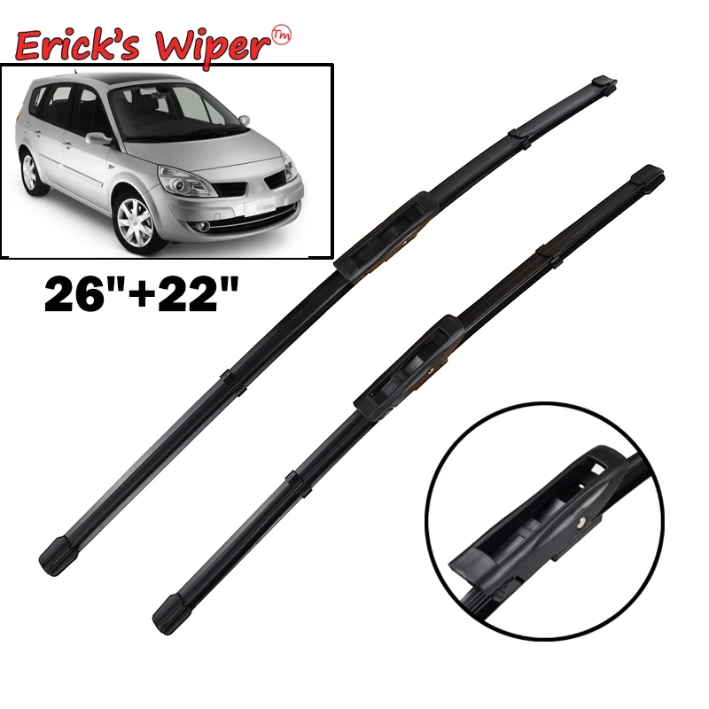 Erick\'s Wiper Front Wiper Blades For Renault Scenic 2 Grand Scenic II 2 2005 - 2009 Windshield Windscreen Window Brushes 26\