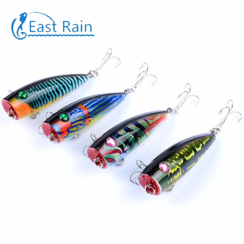 East Rain 6.8cm/8.7g Painted Topwater Bait Popper Artificial Hard Lure for Freshwater Fishing Free Shipping