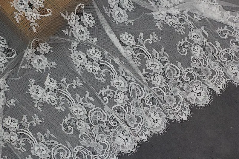 150 cm wide soft eyelash lace manual diy accessories high-end wedding dress textiles  lace fabric