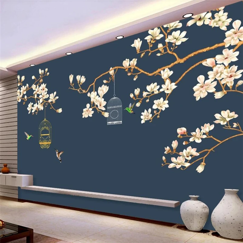 

Custom wallpaper 3d mural hand-painted Chinese palace pen and flower background wall papers home decor mural 3d papel de parede