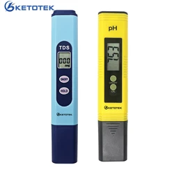 Digital PH Meter 0.00-14.0 Automatic Calibration TDS Tester 1-9990PPM Titanium Probe Water Quality Test Monitor Aquarium Pool