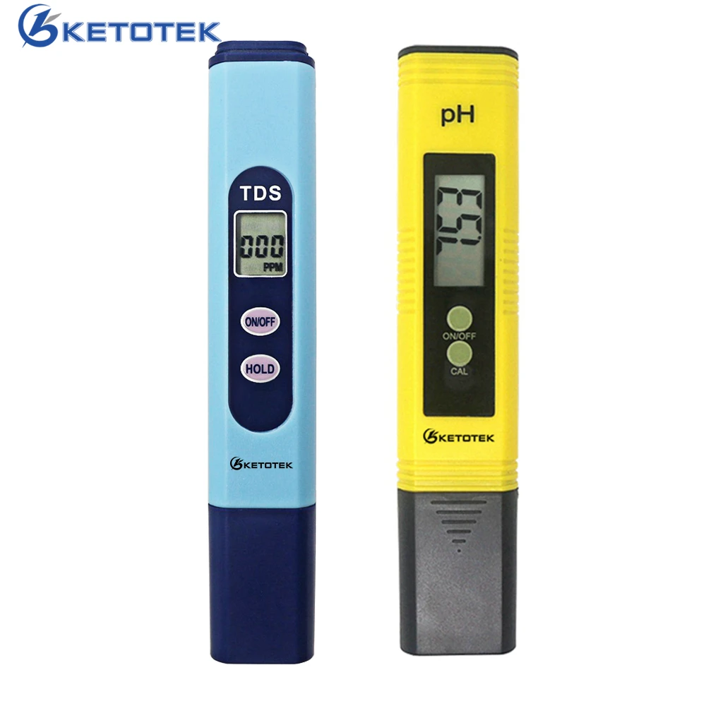 Digital PH Meter 0.00-14.0 Automatic Calibration TDS Tester 1-9990PPM Titanium Probe Water Quality Test Monitor Aquarium Pool