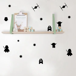 Cartoon Science Fiction Vinyl Wall Stickers , Death Star Vader Robot Mural Art Vinyl Decal For Kids Room Decoration