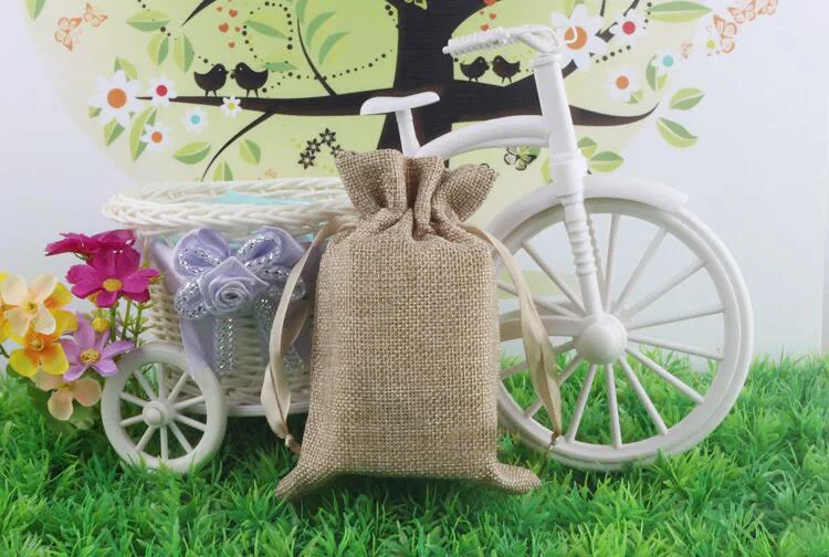 16*20 15pcs Jute Drawstring Sacks gift bags with jewelry/Accessories/Cosmetic/wedding/christmas Linen pouch Packaging Bag