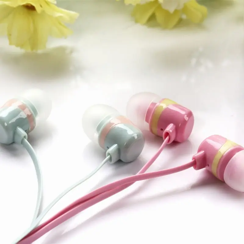 Butterfly Earphones Cartoon Candy Color Earphone 3.5mm Music Earplug With Mic For MP3 MP4 Phone Girls Kids Gift