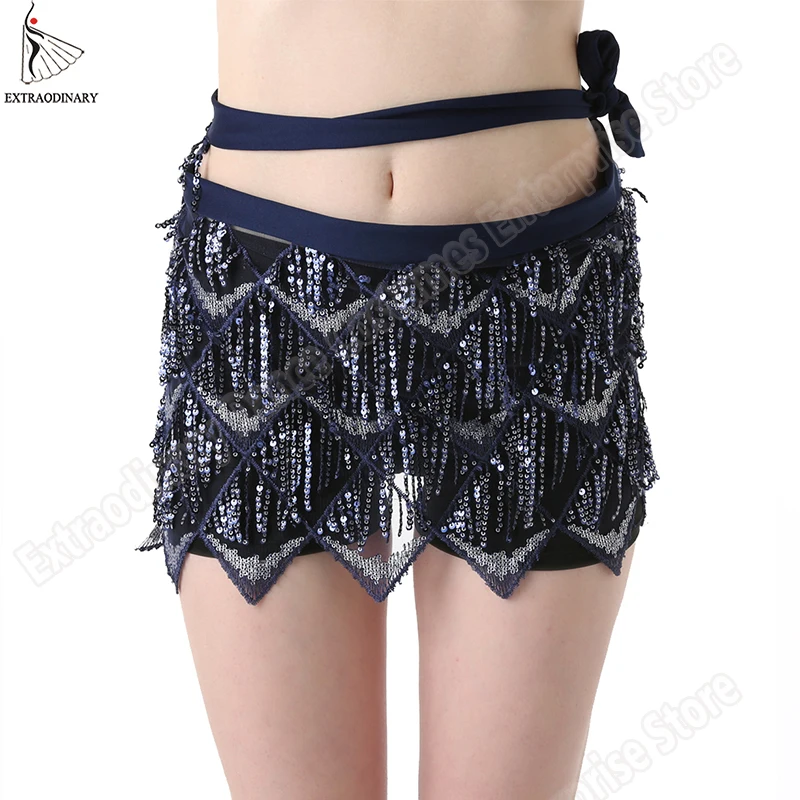 Chusta na biodra w nowym stylu stroje do tańca brzucha cekiny Bellydancing pas talia łańcuch szal Warps pasy kobiety akcesoria 6 kolory