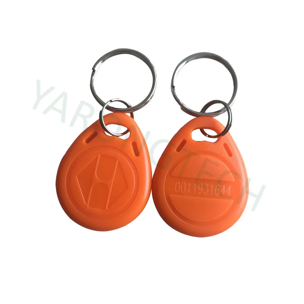 Proximity แท็ก RFID 125Khz Access Key Fobs อ่านเท่านั้นสีส้มสี ABS กันน้ำ-10ชิ้น/ล็อต