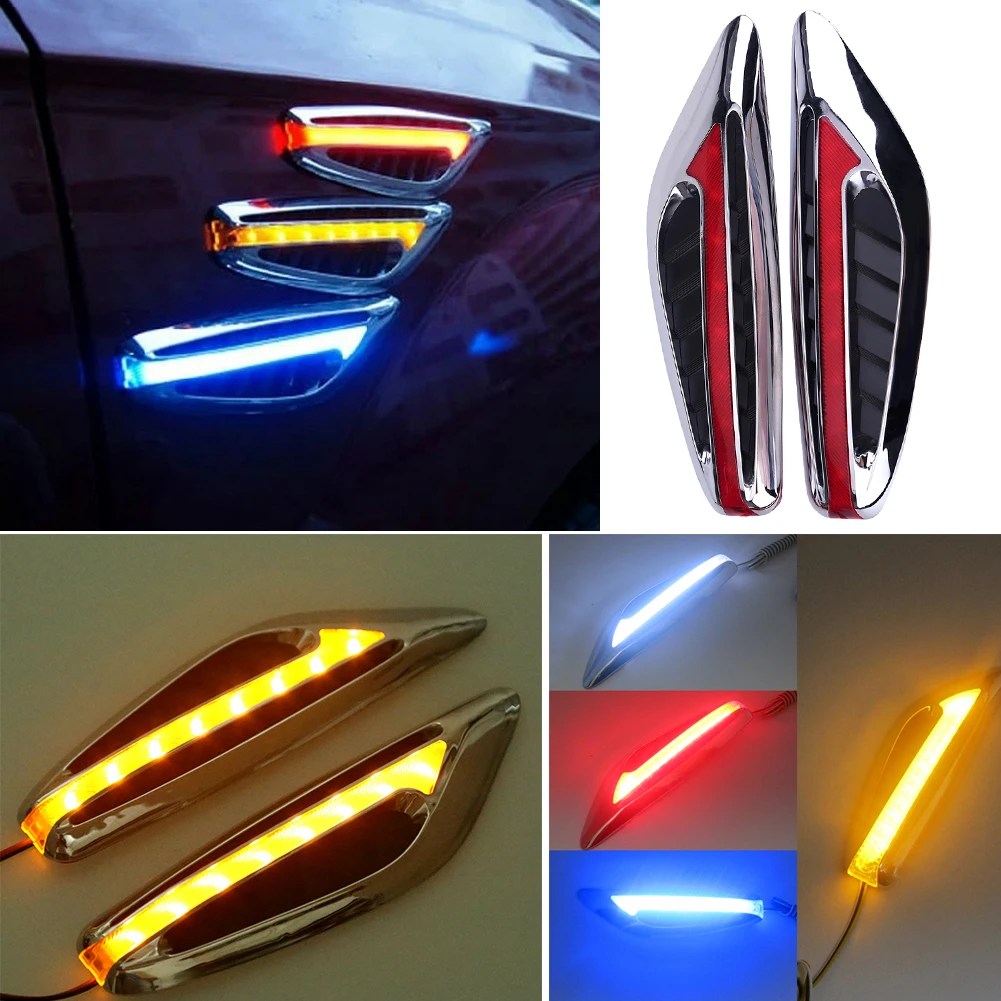 1Pair Steering light Fender Side Lamp Hot Sale DC12V Blade Shape Auto Car LED Side Lights Marker Turn signal Lights Accessories