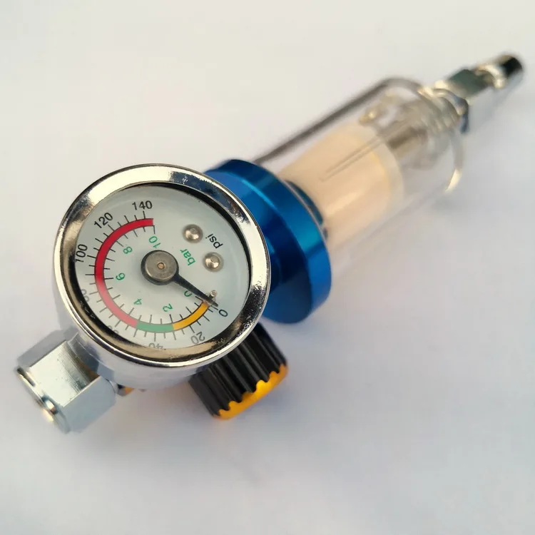 Scratch HVLP Spray Gun Air Regulator Gauge & In-Line Water Trap Filter Tool Spray Gun Regulator and Mini Spray Gun Air Filter