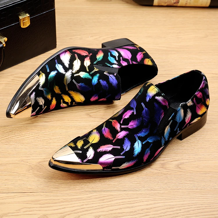 

mixed color Golden Flowers men leather shoes Banquet Party men handmade Oxfords Plus size male Formal dress Groom Wedding Shoe