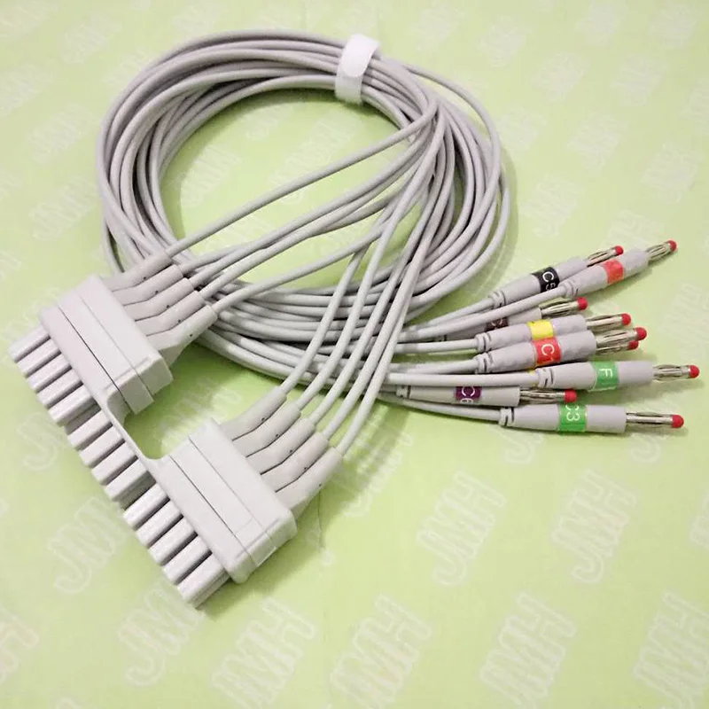 

Compatible with Mortara 250C Holter ECG adapter Cable 10 leads IEC Banana 4.0mm leadwire