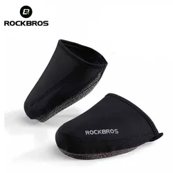 ROCKBROS-Windproof Abrasão Resistente Ciclismo Sapatos Capa, Half Overshoe para MTB Road Bicycle, Preto, Quente, Tecido