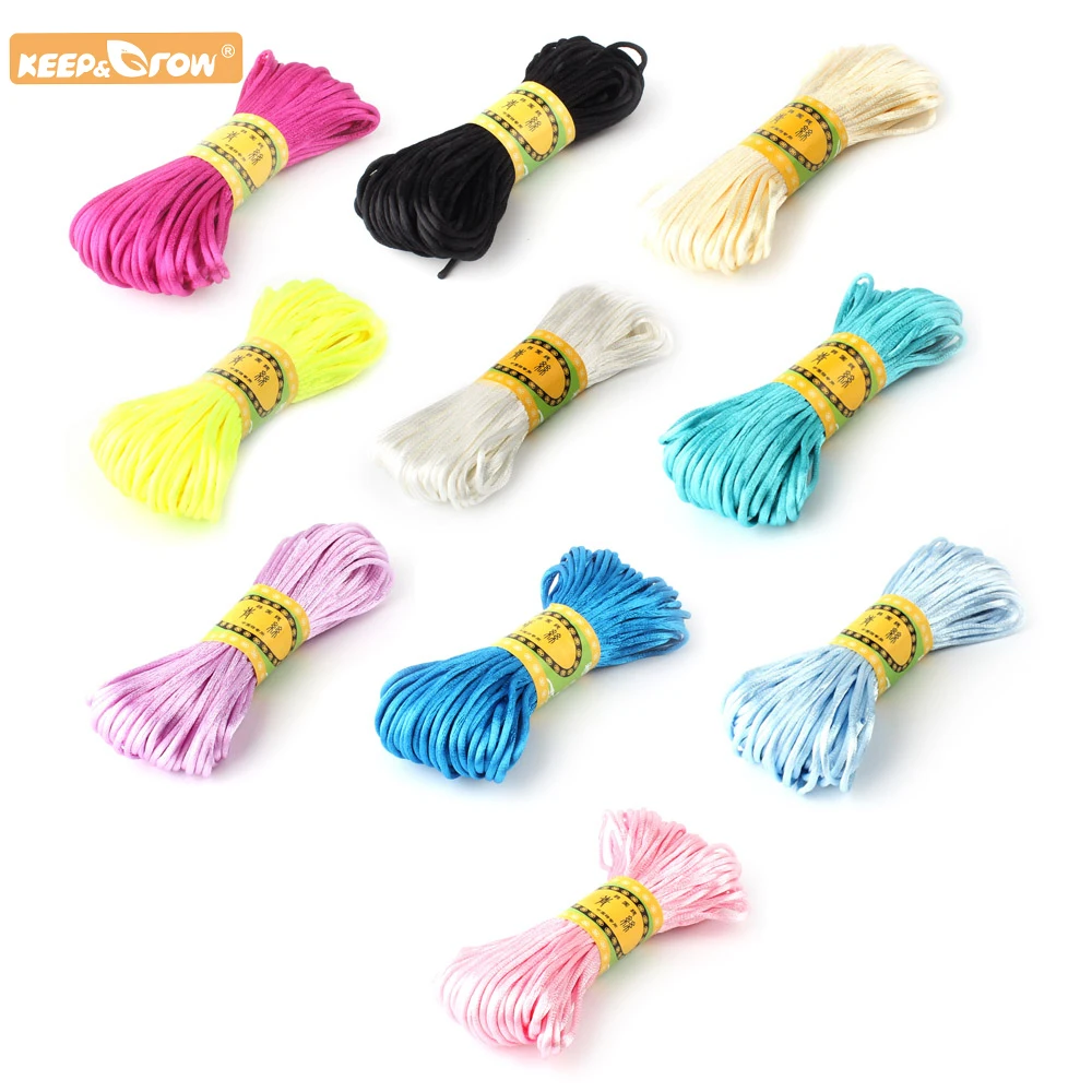 

Keep&Grow 20M Soft Nylon Satin MultiColor Cord Solid Rope For DIY Baby Silicone Teething Beads Necklace Baby Teethers