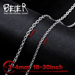 Beier stainless steel necklace twist 3mm/4mm trendy chain necklace boy man necklace chain BN1027