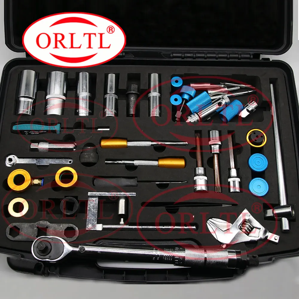 ORLTL 40pcs Removal Tools Common Rail Fuel Injector Nozzle Repair Tool Kits OR7001 Injector Repair Disassembly Equipments 40 Pcs