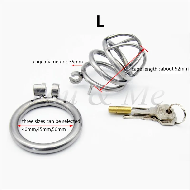 304 Stainless Steel 3 Size Bird Cock Cage Lock Adult Game Metal  Male Chastity Belt Device Penis Ring Sex Toys For Men