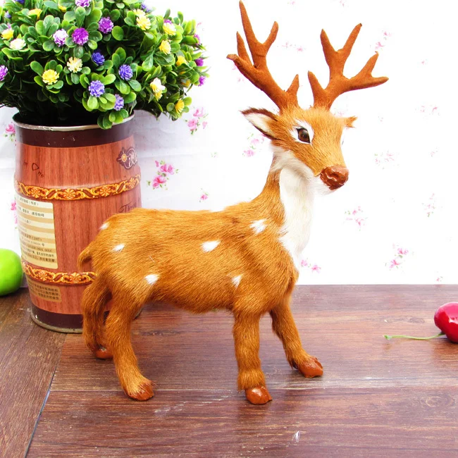 21x15cm Reindeer,sika deer polyethylene & furs resin handicraft,decoration d339