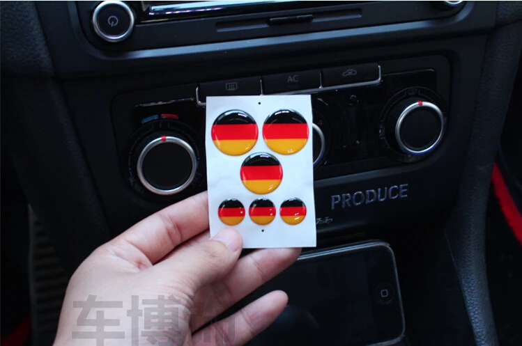 6 Stks/set Auto Duitsland Duitse Vlag Embleem Badge Sticker Interieur Decor Voor Golf 6/7 Nieuwe Polo Bora Lavida cc