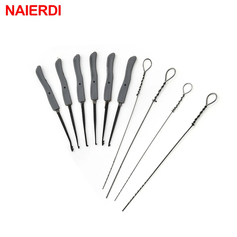 Imagem -05 - Naierdi Lock Pick Grupo Chaveiro Suprimentos Chave Quebrada Auto Extractor Remover Ganchos Aço Inoxidável Faça Você Mesmo Ferramentas Manuais Hardware 12 Pcs