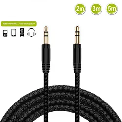 2/3/5m Male To Male Extension Cable 3.5mm Jack AUX Audio Stereo Headphone Extension Cables Cord for  IPhone Earphone Car Speaker