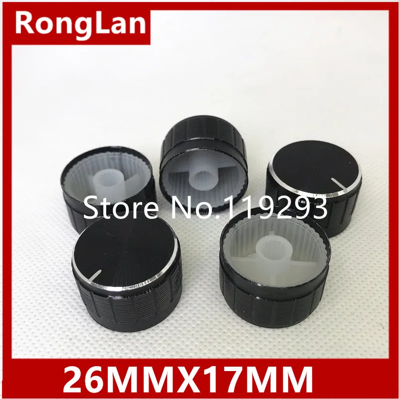 

[BELLA]26MM x 17MM 6MM aperture within aluminum black knob potentiometer knob cap--105PCS/LOT(3 boxs)