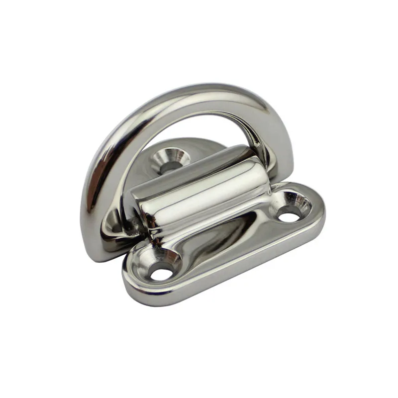 6mm Folding Deck Pad Eyes lashing d ring Tie Down Point Anchor Fixing Cleat Plate Mirror Polish Marine Grade 316 Stainless Steel