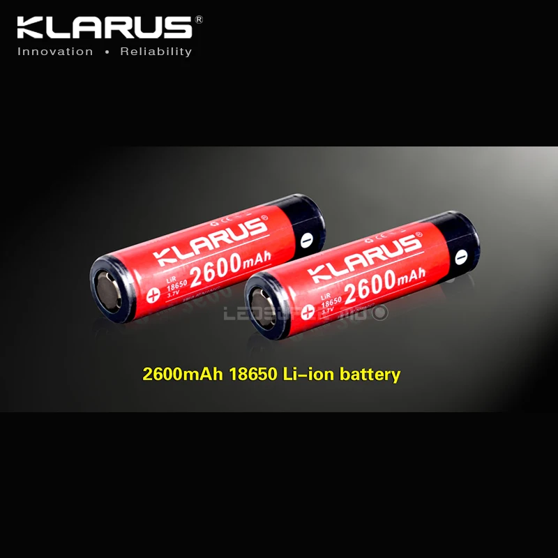 

2 Pieces Portable Lighting Accessories KLARUS LiR 18650 Rechargeable Li-ion Battery 2600mAh 3.7V