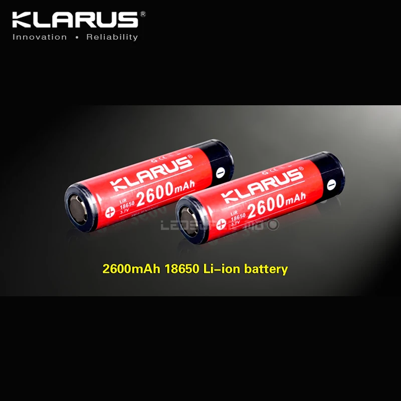 2 sztuki przenośne akcesoria oświetleniowe KLARUS LiR 18650 akumulator litowo-jonowy 2600mAh 3.7V