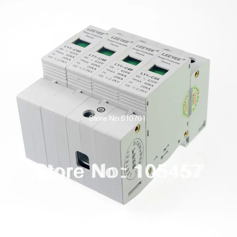 4P 20~40KA Din Rail Surge Protection Lightning Arrester