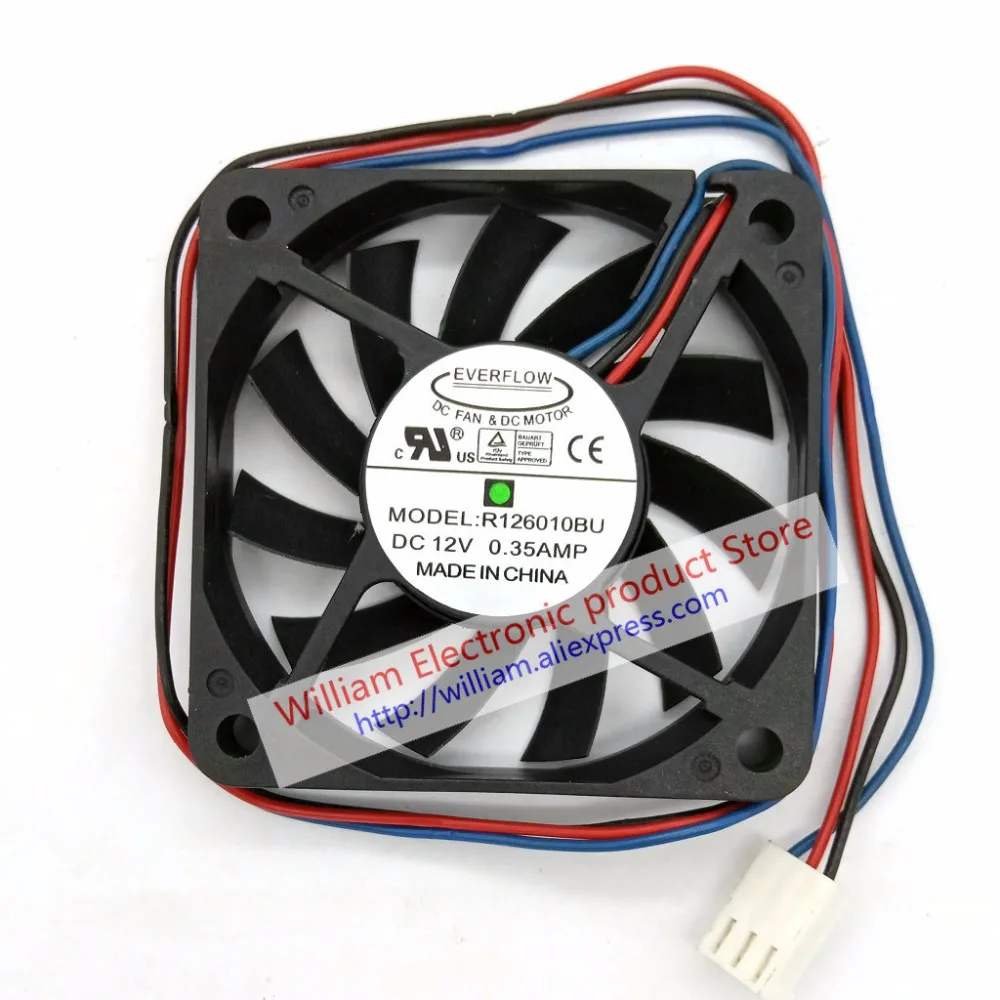 

Original R126010BU DC12V 0.35A 60x60x10MM 3Lines Computer Cooling Fan