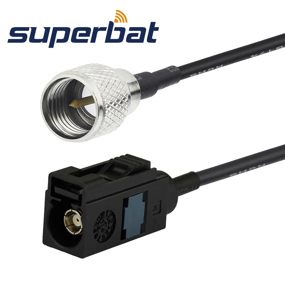 Superbat Fakra A Female to Mini-UHF Male Coaxial Pigtail Cable RG174 20cm for CB Radio Motolora Baofeng Kenwood