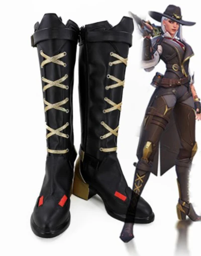 

Game OW Ashe Elizabeth Caledonia Calamity Cosplay Shoes Boots Cosplay Costume Accessories For Women Shoes Custom Made Halloween