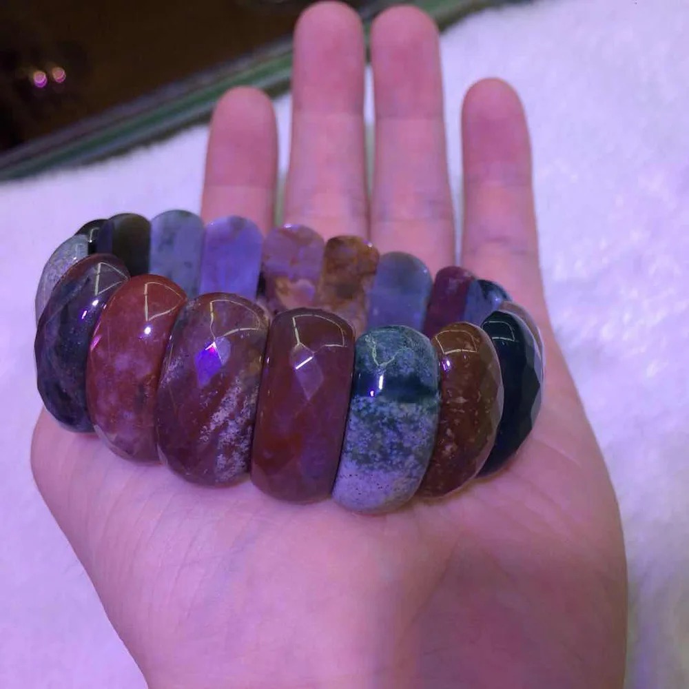 Natural Indian Agate Bracelet Natural Stone Diy Jewelry Bangle For Women For Gift Wholesale !