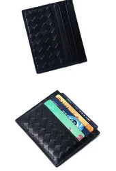 Card & ID Holders real leather woven wallet Sheepskin ultrathin man use