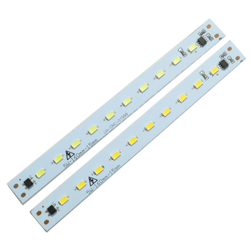 220v 5W LED PCB 160mm*15mm Aluminum 5730 Lamp Plate, Hight Brightness Integrated IC Driver LED Light Source