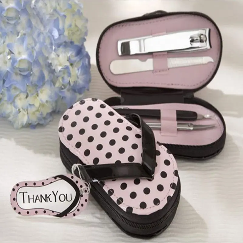 Pink Polka Purse Slippers Shaped Cute Creative Manicure Set Wedding Gift Favors F20173819