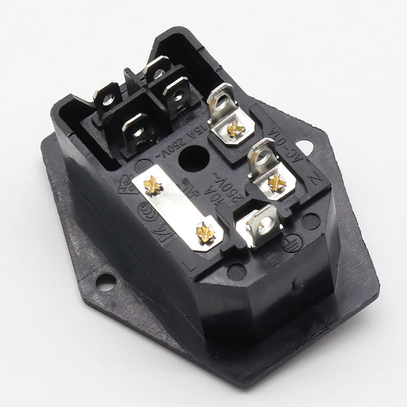 Power Rocker Switch IEC 3 Pin 320 C14 Inlet Power Sockets Switch Connector Plug 10A 250V